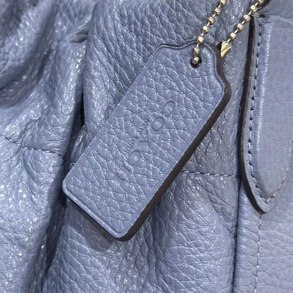 Coach Bag Blue Hobo Bag with Ruched Leather Design - Picture 16 of 17